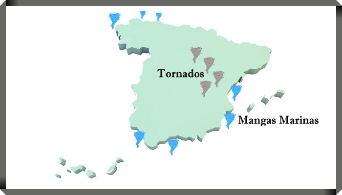 Mapa de Tornadas y Mangas Marinas en España