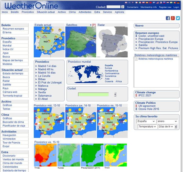Página Web Weatheronline España